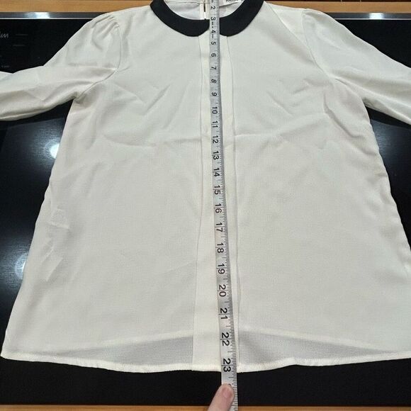 Mango Bluson Babydoll collar black white blouse NWT‎ size 2 - Picture 8 of 10
